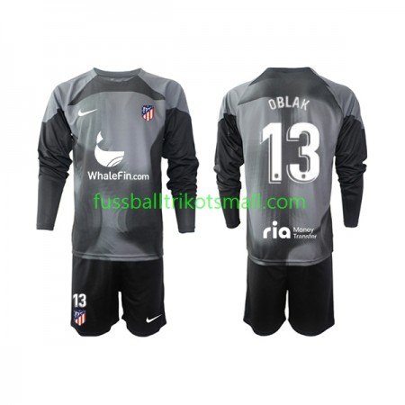 Fußballtrikots Atlético Madrid Jan Oblak 13 Torwart Kinder 2022-2023 Langarm Auswärts-trikot kaufen